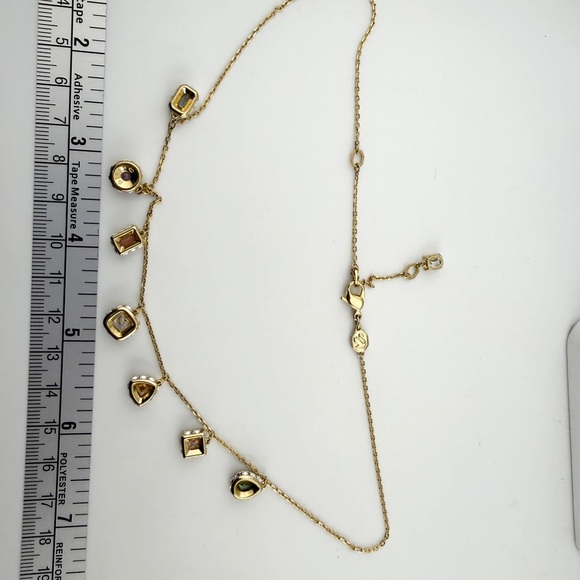 Swarovski Crystal Multi Colored Crystal Necklace Gold Toned - Picture 6 of 6